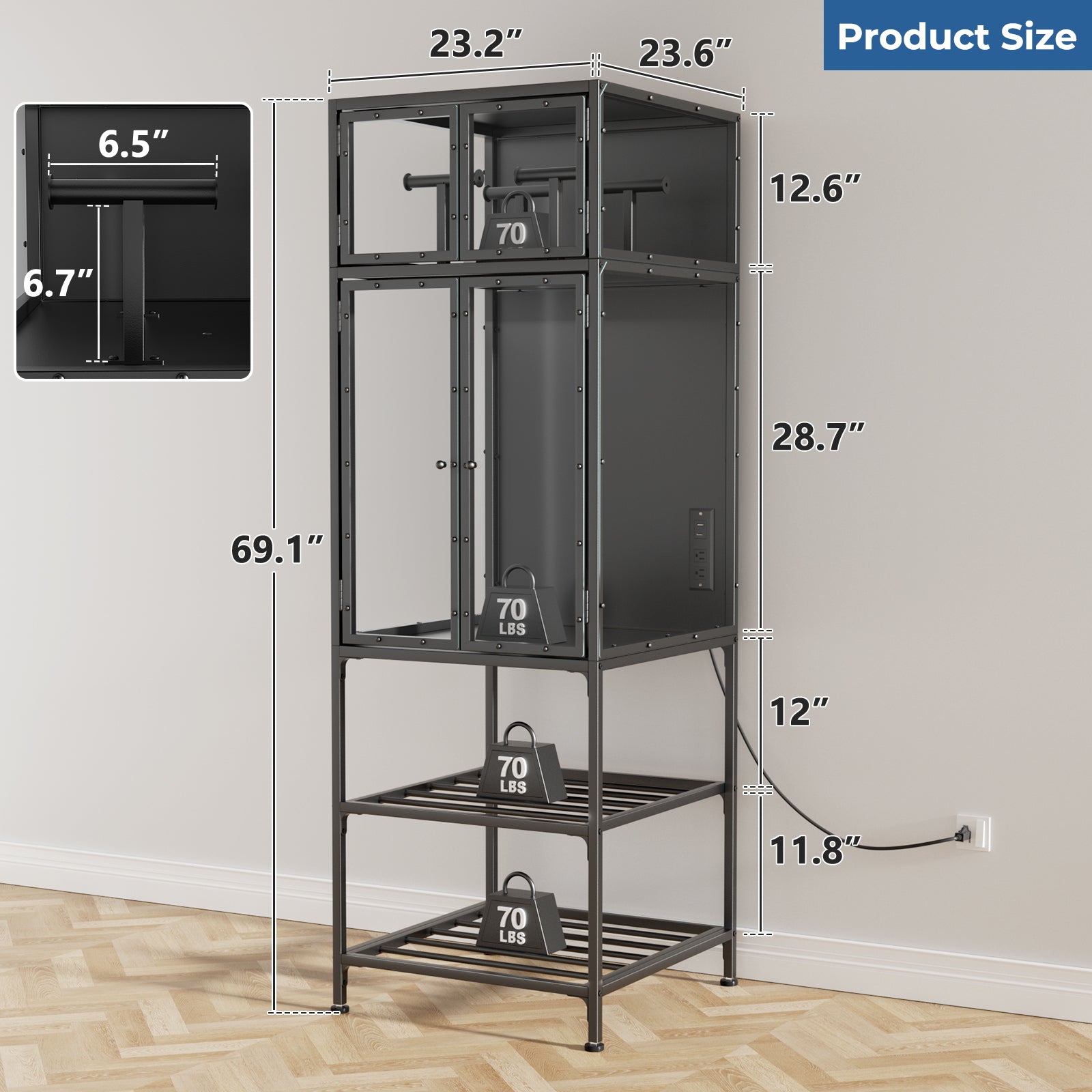 Armoire d'impression 3D avec rack de rangement pour imprimante 3D double couche