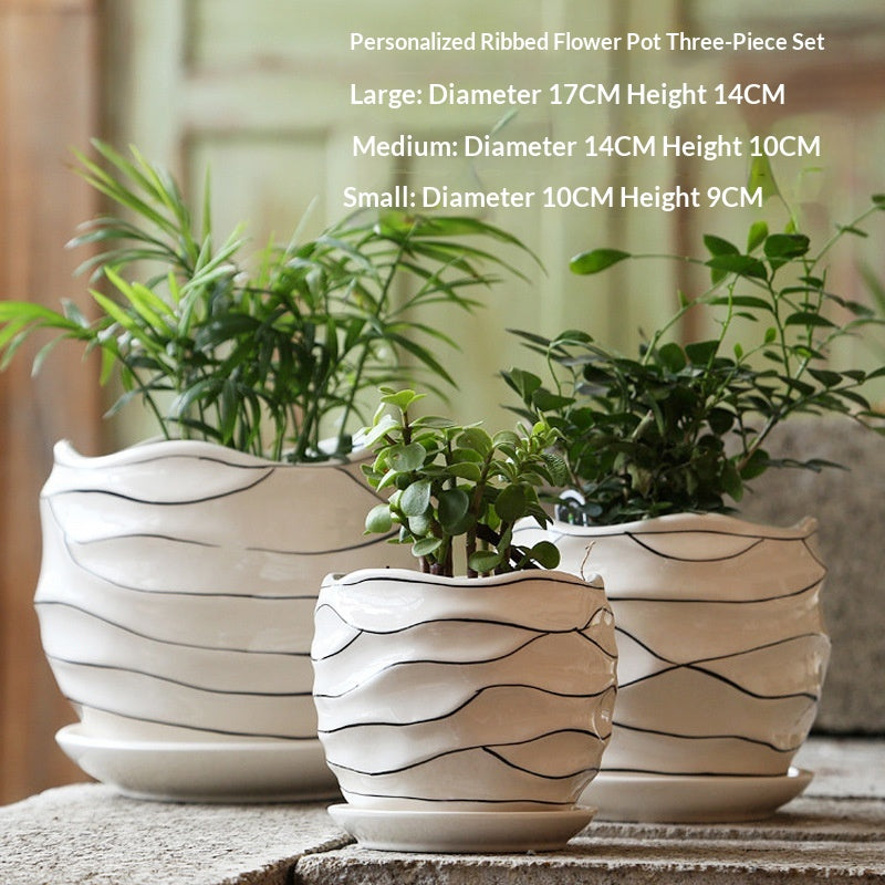 Grand pot de fleurs intérieure personnalisée avec TrayMinimalist DesignParfait pour les suceurs