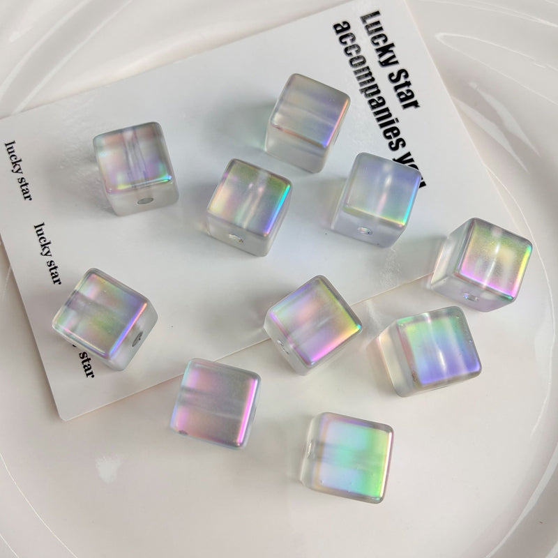 Perles UV plaquées Matte Acrylique Cube