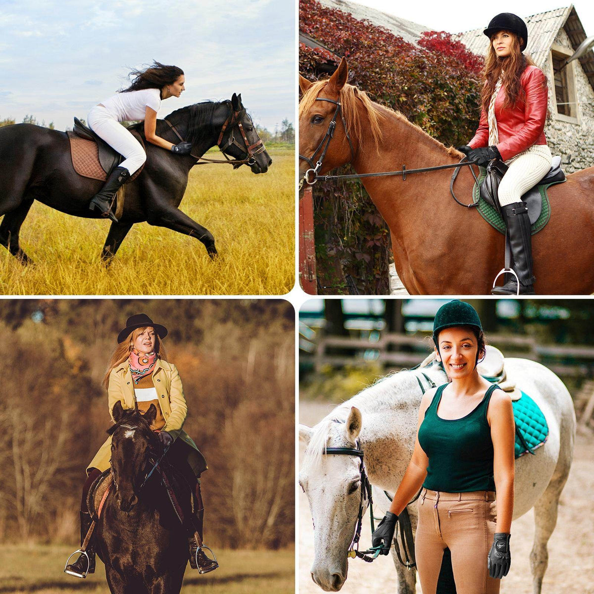 Gants équestres en cuir pour dames