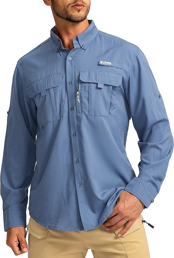 Men's long-sleeved collared shirt