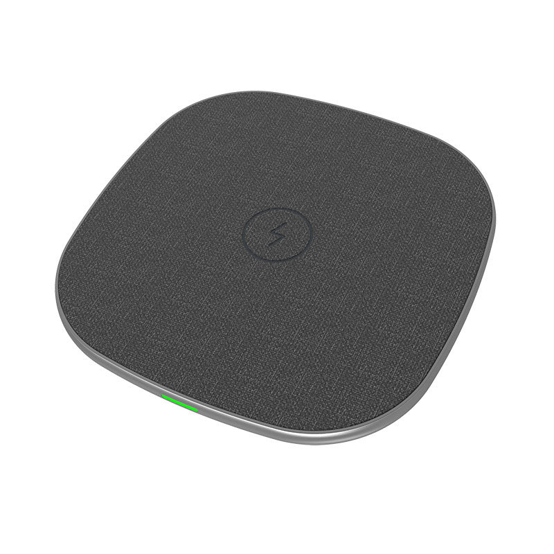 Chargeur sans fil en cuir d'enveloppe métallique