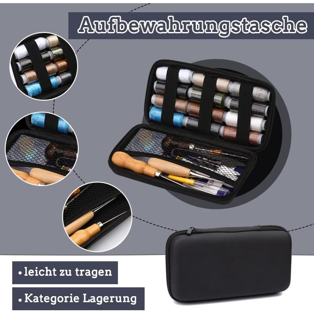Kit de couture en cuir – Ensemble complet avec 25 aiguilles
