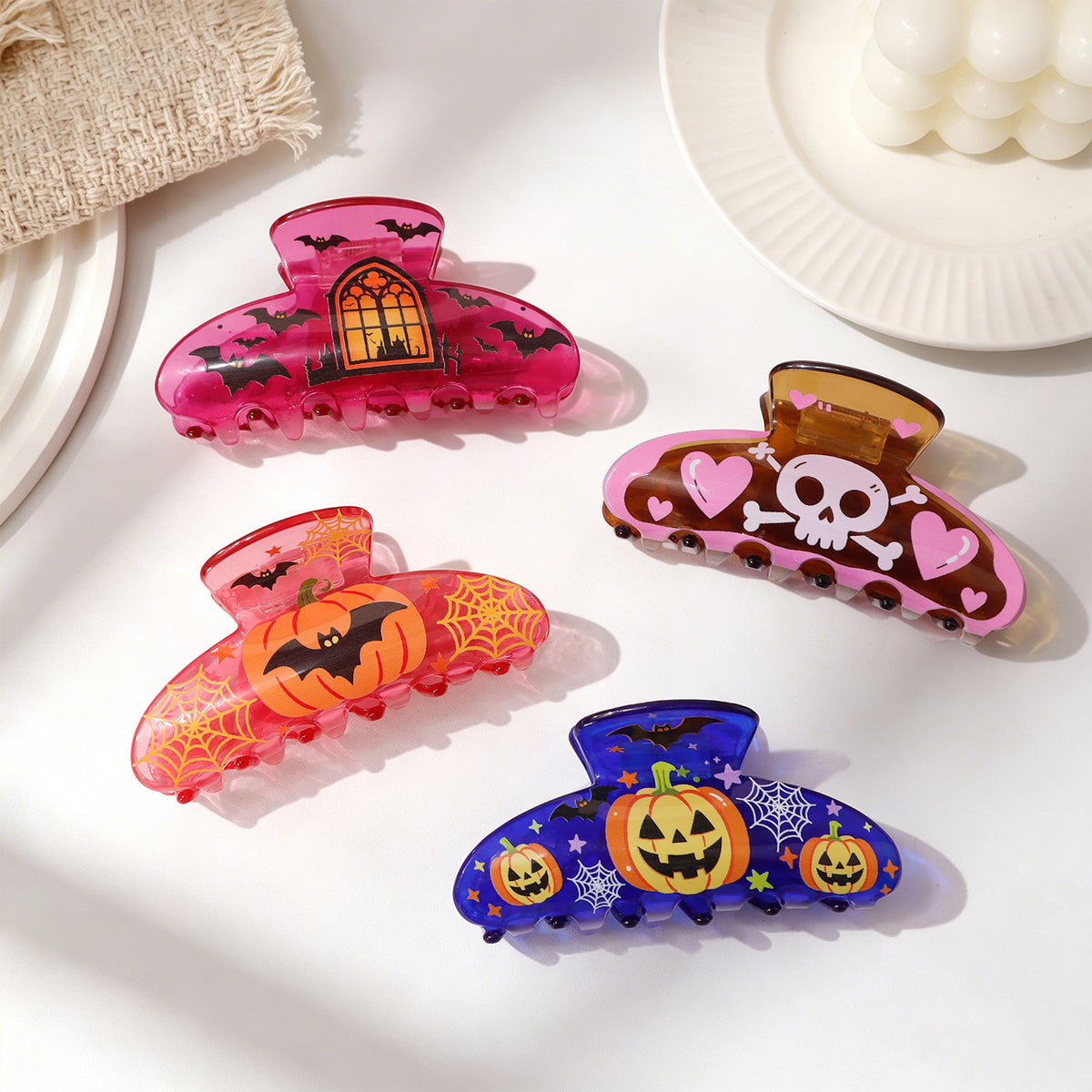 Nouveau style Halloween Transparent Shark Clip pour cheveux de femmes