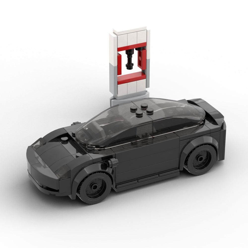 185PCS Black Electric Sports Car Building Blocks with Charger