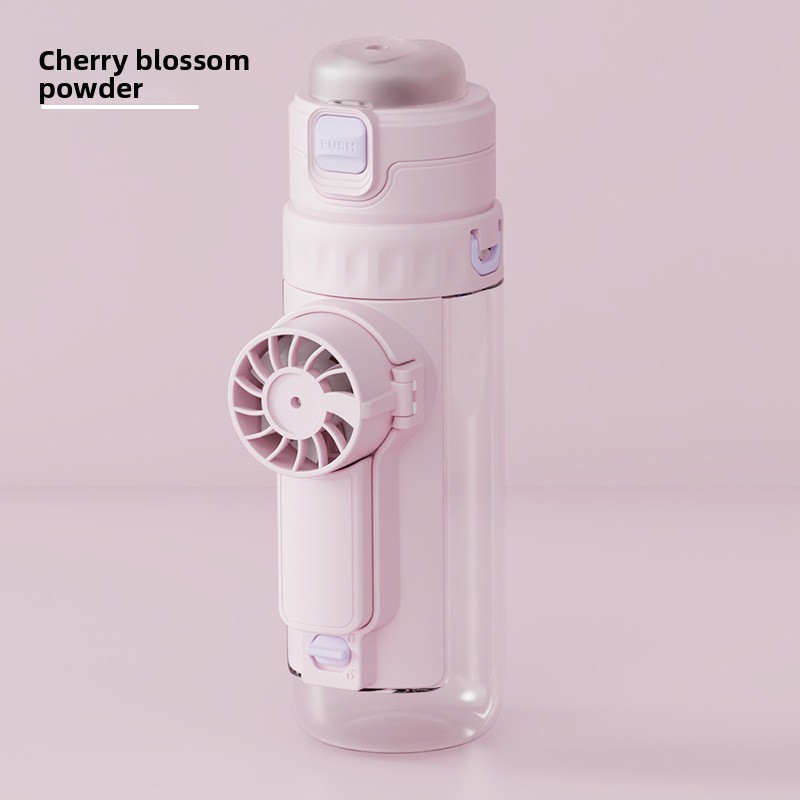 Bouteille d'eau multifonctionnelle avec ventilateur portatif pour enfants et étudiants