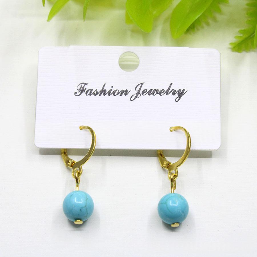 Boucles d'oreilles en argent brillant en pierre naturelle