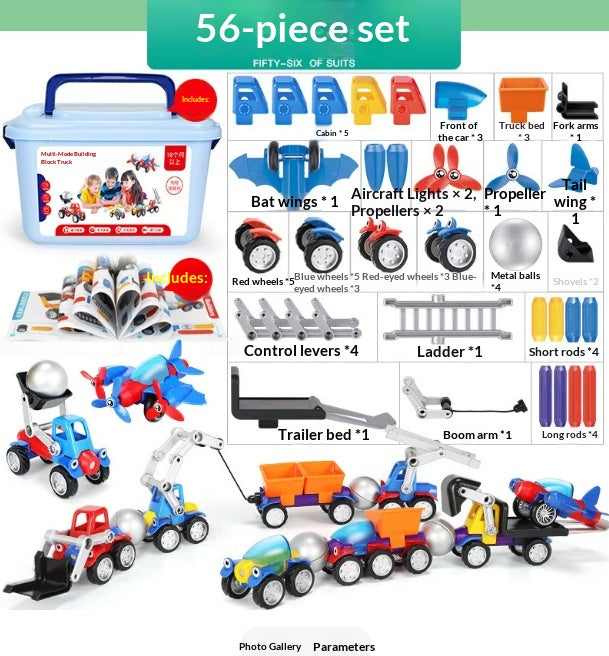 Assembler magnétique bloc voiture Puzzle pour enfants et main-sur-ingénierie voiture
