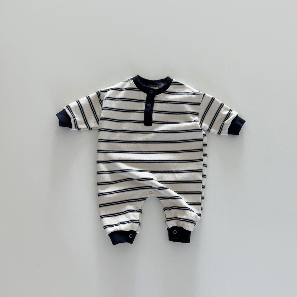 Jumpsuit rayés bébé garçons et filles printemps et automne manches longues