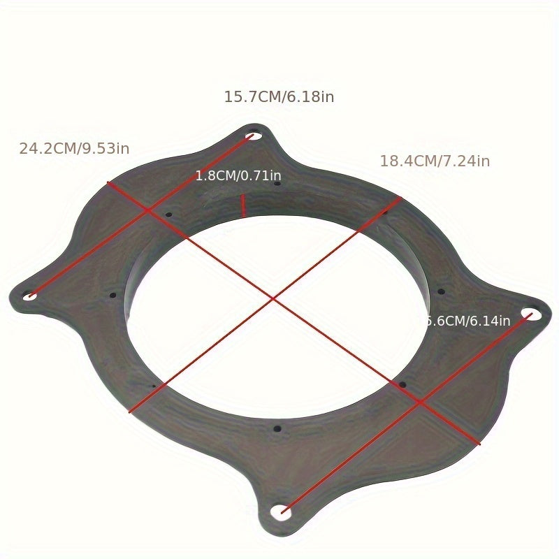 2pcs 6.5inch Black porte haut-parleur adaptateur bagues d'espacement de remplacement pour Levin avec 2 fils Har