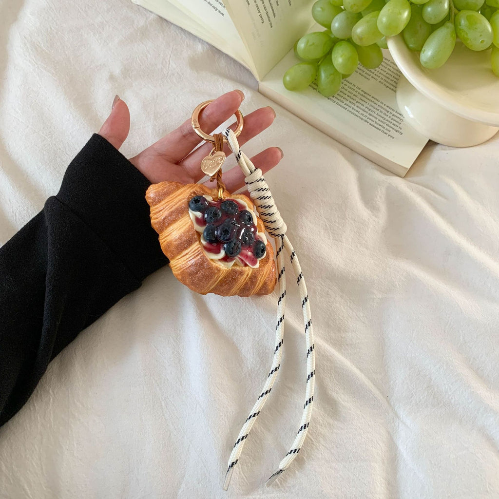 Cozy Après-midi Thé Simulation Crème de fruits Pendentif croissant