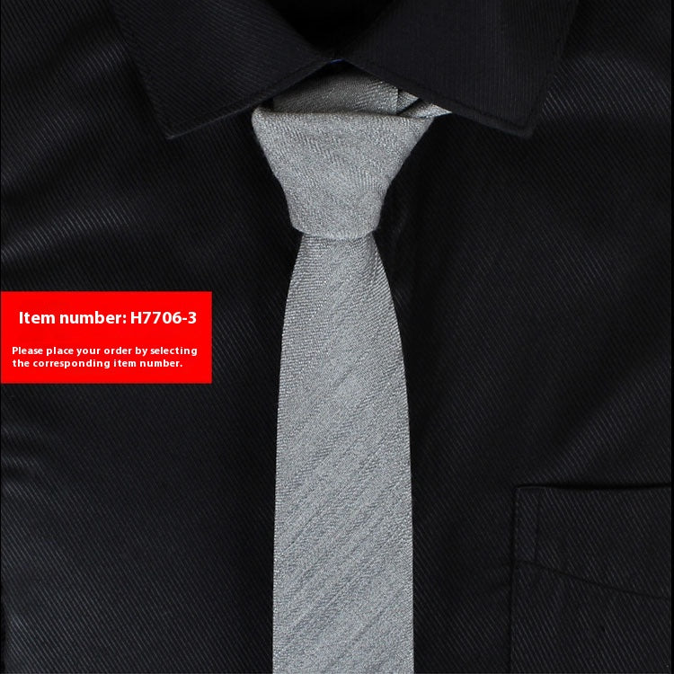 Solide Couleur Coréen Style Narrow Coton Homme 6cm Formel Porter Affaires Casual Mariage Tie