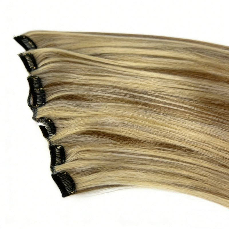 Coiffure résistante à la chaleur Cool Brown avecBlonde Faits saillants pour les femmes Durable Easyto Use Ver