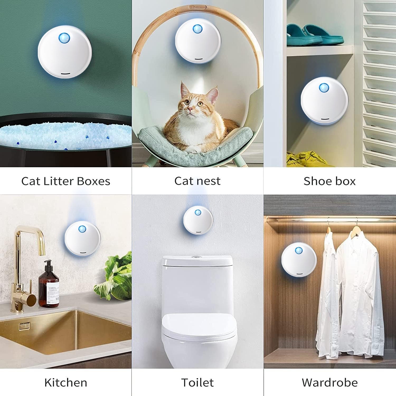 Éliminateur et désodorisant de boîte de litière pour animaux de compagnie intelligents
