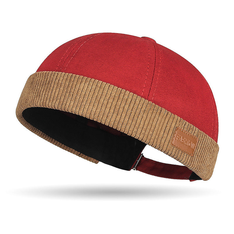 Bouchon casual Corduroy en bloc de couleur