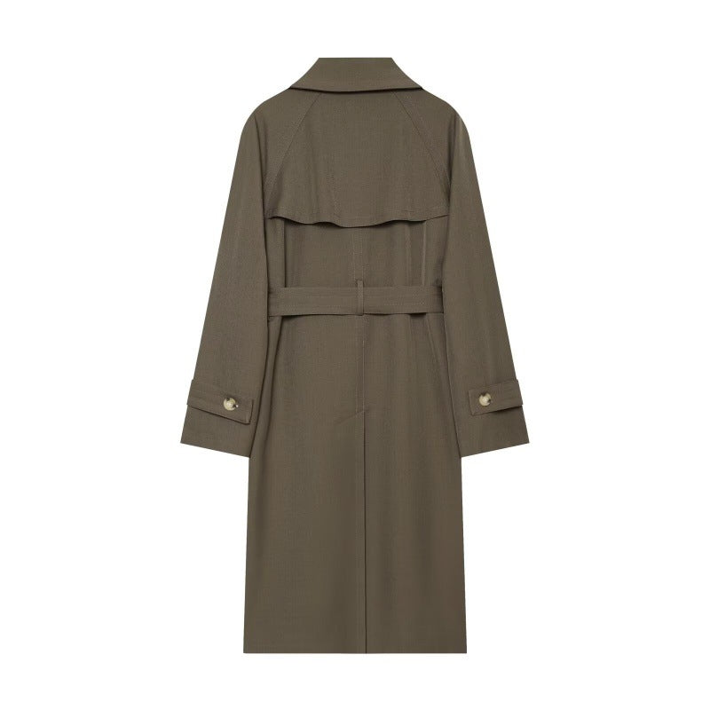 Manteau de tranchée longue pour femmes avec une ceinture