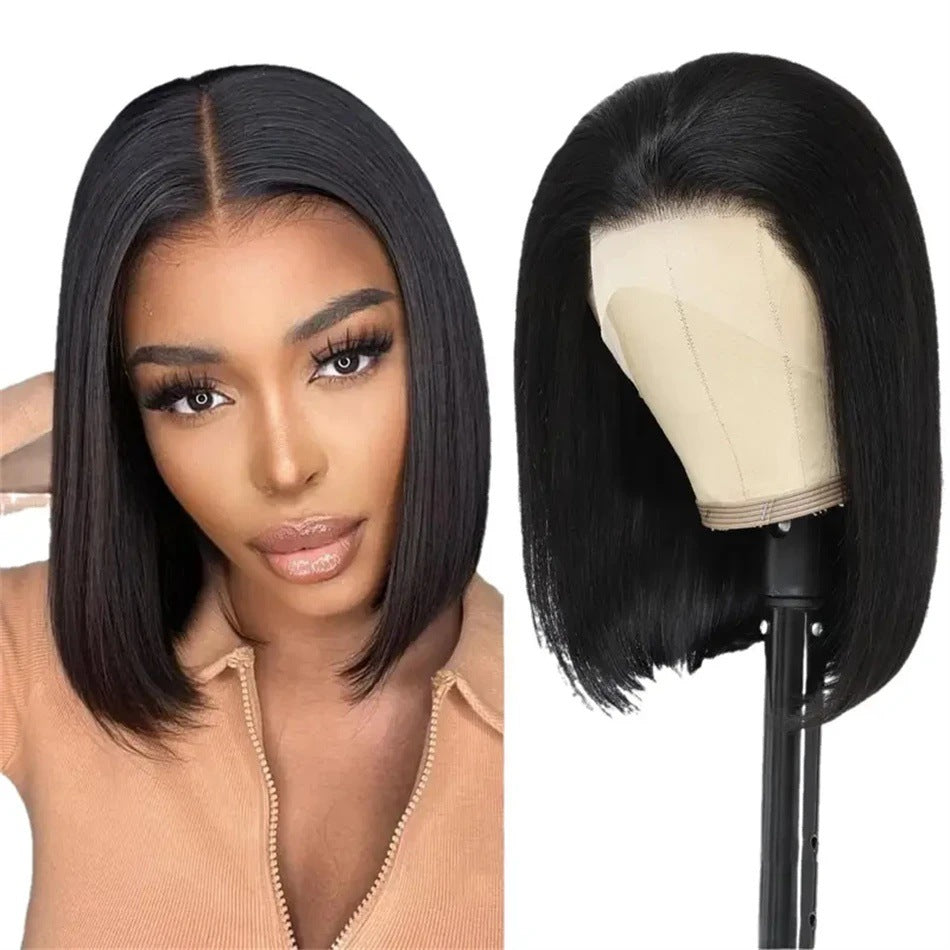 13x4 Droit Bob cheveux humains brésiliens 200 Densité Perruque