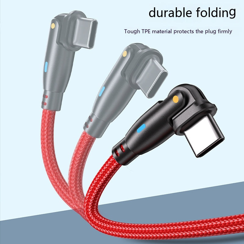 PD100W Ligne 180 Degree Rotating Type-c Applicable Notebook Elbow 5A Câble de recharge