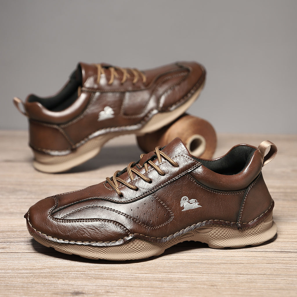 Chaussures décontractées en cuir plat pour hommes