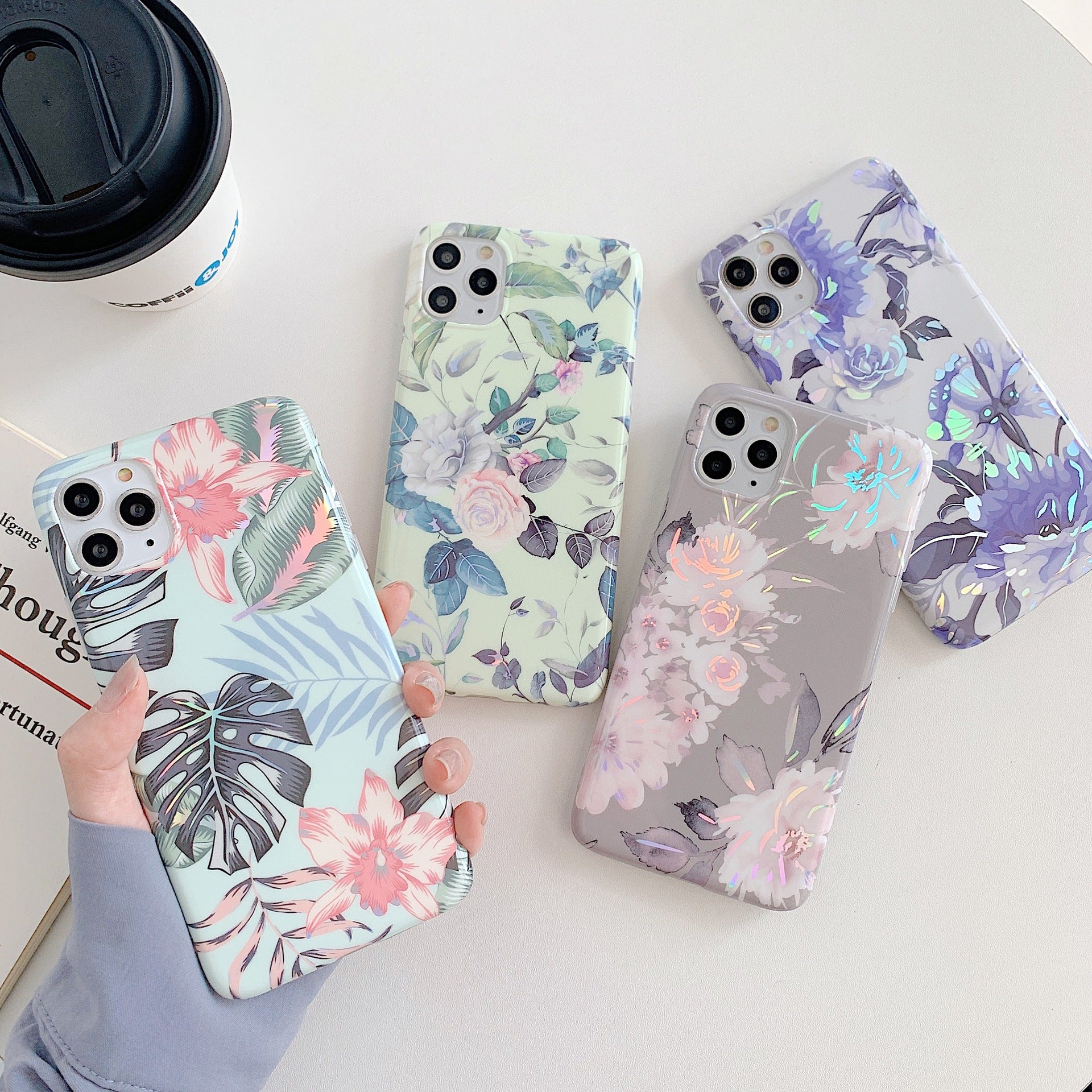 Laser Flowers Téléphone portable Silicone Soft Case