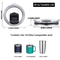 Couvercle de tasse 2Pcs Couvercle de tasse 10 oz ou 20 oz Slider magnétique Spill Proof Tumbler