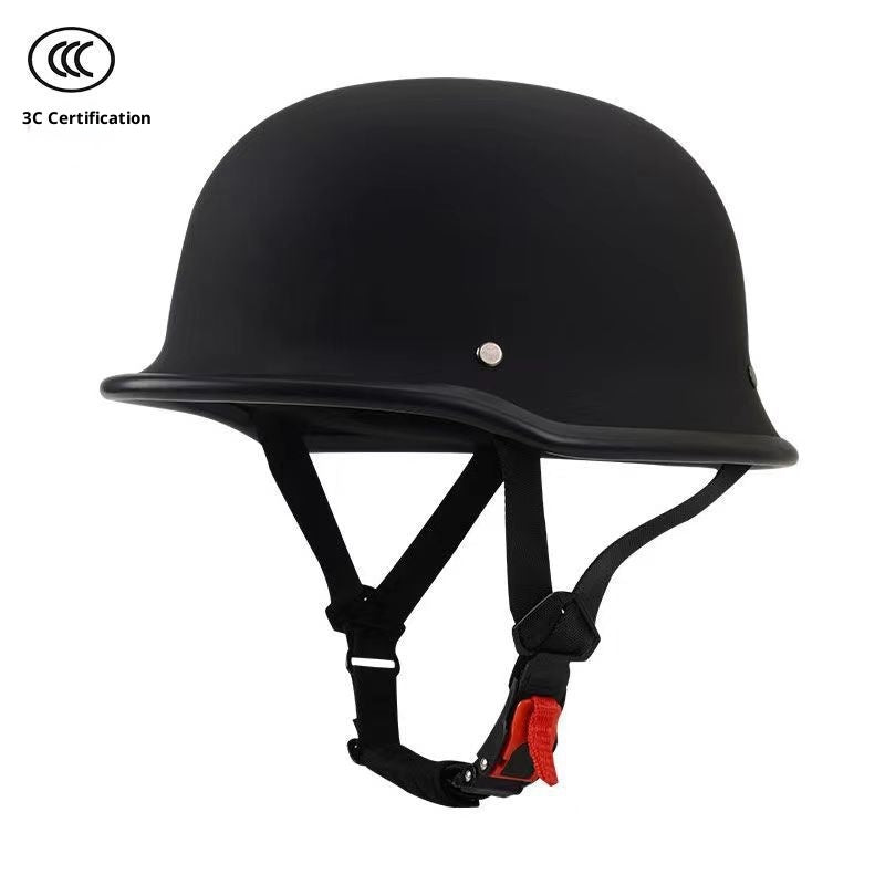 Casque de moto simple Retro en acier soldat