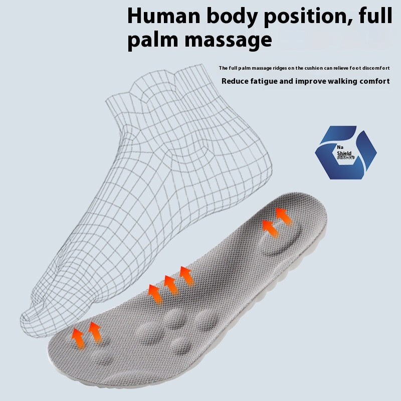 Semelle intérieure Pas d'arc de pied fatigué Massage Sweat Absorbant et Déodorant Antibactérien