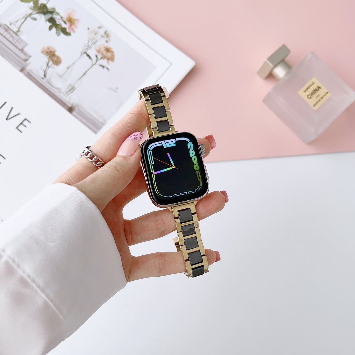 Bracelet de montres en céramique en acier inoxydable