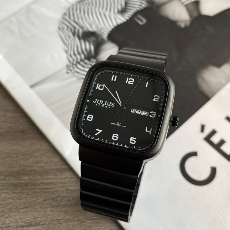 Montre de style mécanique et design adapté aux étudiants Détails du trou conceptuel pour les hommes