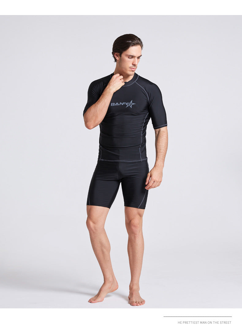 Maillot de bain à moitié manches à séchage rapide Snorkeling Surf Maillot de bain