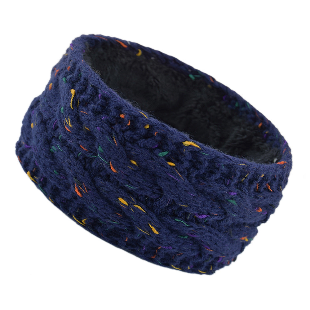 Bande de cheveux tricotées européenne et américaine plus Velvet Laine Couleur Dot Fil Bandeau Variegate