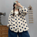 Femmes Cardigan Hoodie avec imprimé Polka-Dot
