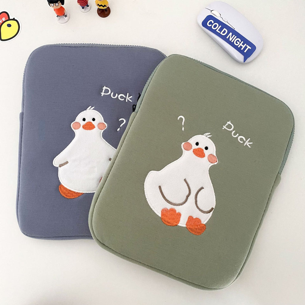 Cartoon mignon Duck Broderie Ins Niche Design Tablet Case