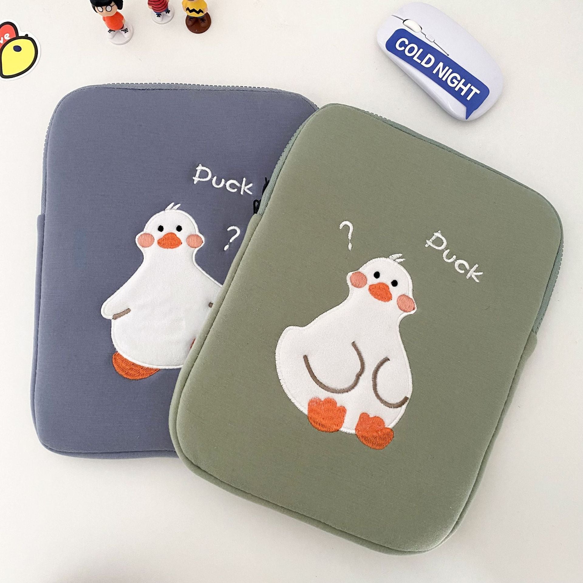 Cartoon mignon Duck Broderie Ins Niche Design Tablet Case