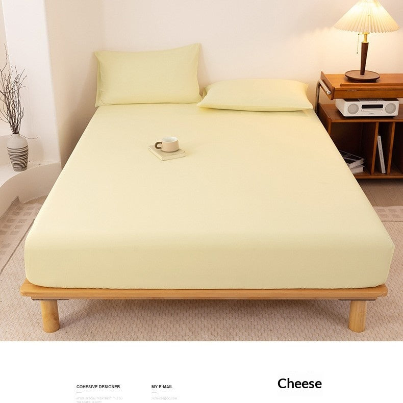 Lavé brossé de couleur solide feuille ajustée anti-dérapant couverture de lit tout-Inclusive Matelas Protecto