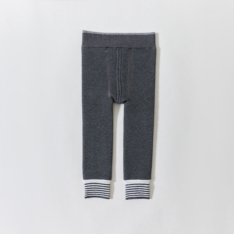 Pantalons de longueur de cheville épais doublés de polaire pour bébé