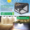 Solar Power PIR Motion Sensor Lumières murales 1o0 LED Outdoor Garden Lampe de sécurité