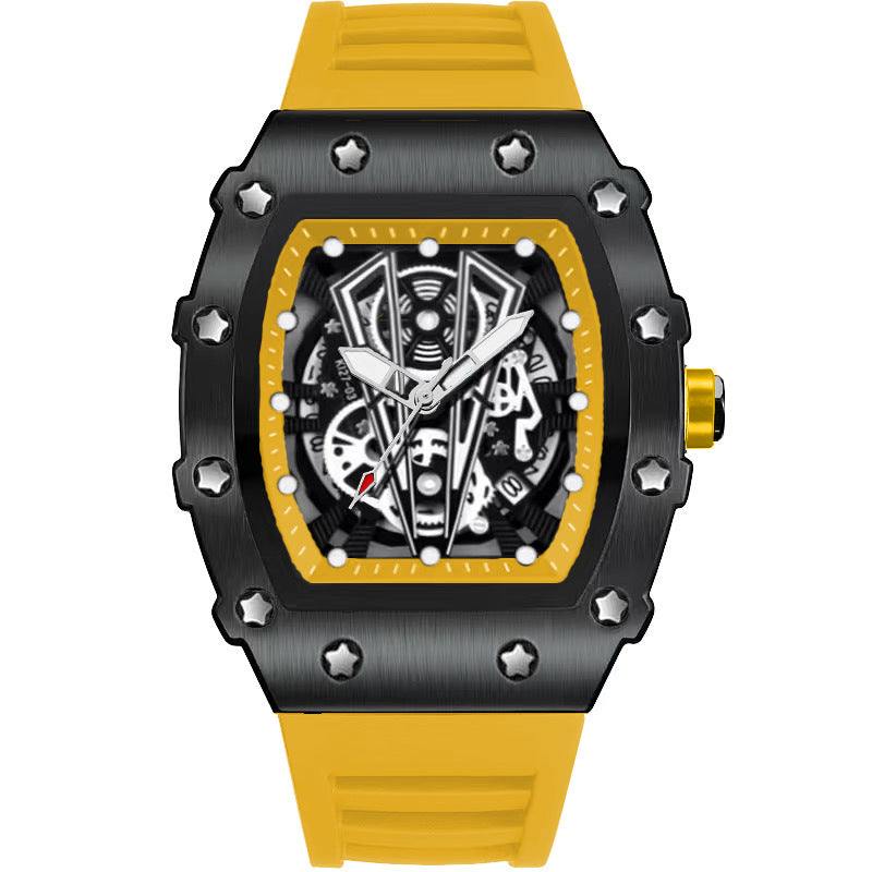 Montre Quartz en forme de barillet pour hommes Casual Sport
