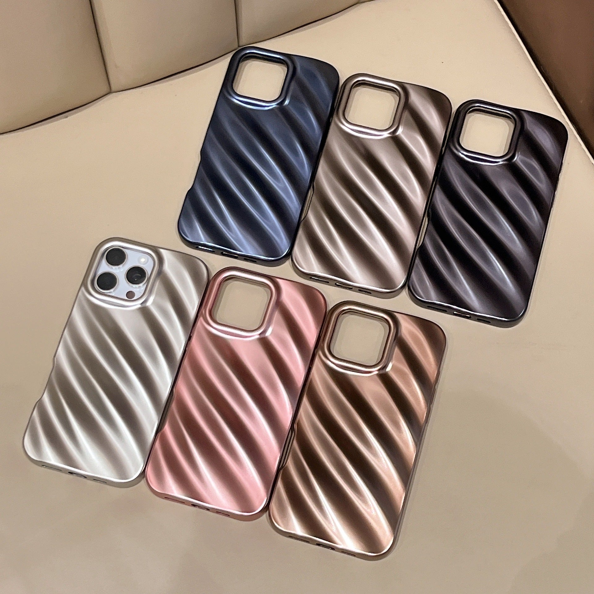 Matte Plating Shell Water Ripple Applicable Mobile Phone Soft Case