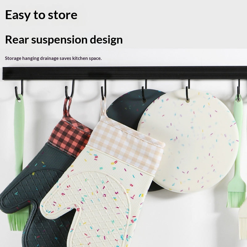 Gants isolants en silicone Gants de cuisine antidérapants résistant à la chaleur à deux doigts