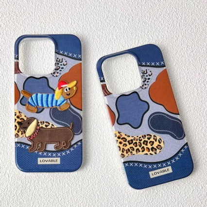 Patch Puppy thème 17mm Niche Cute Phone Case