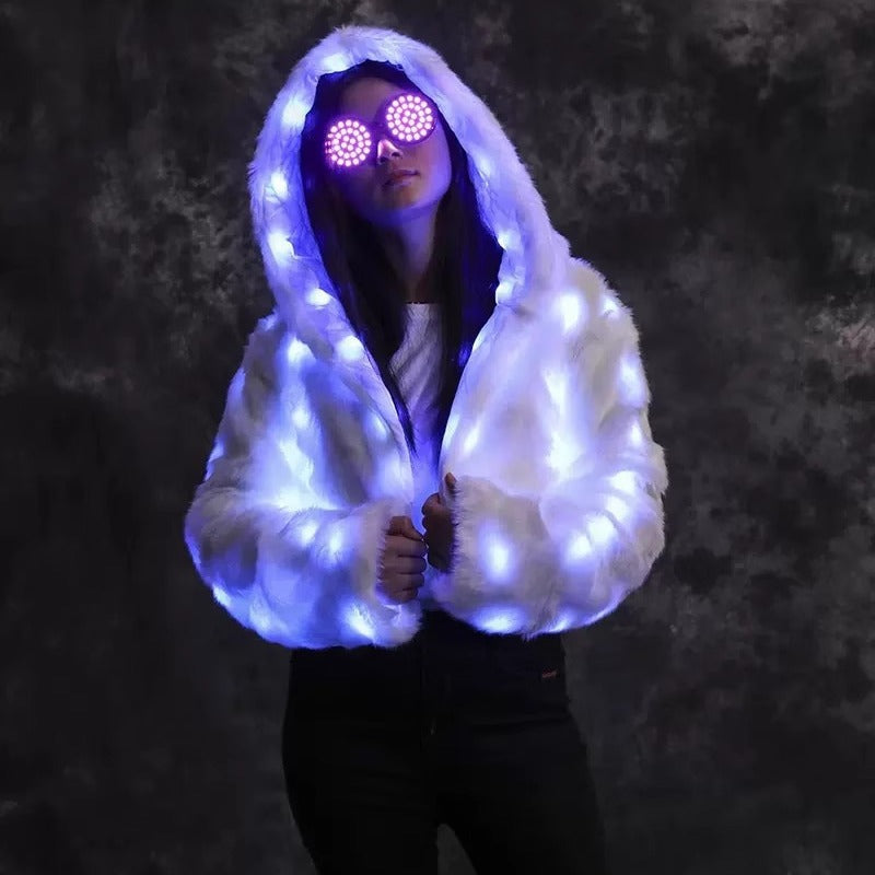 Manteau de fausse fourrure LED