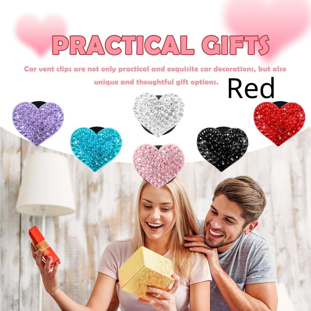 Resin Heart Strass Car Air Vent Perfume Clip