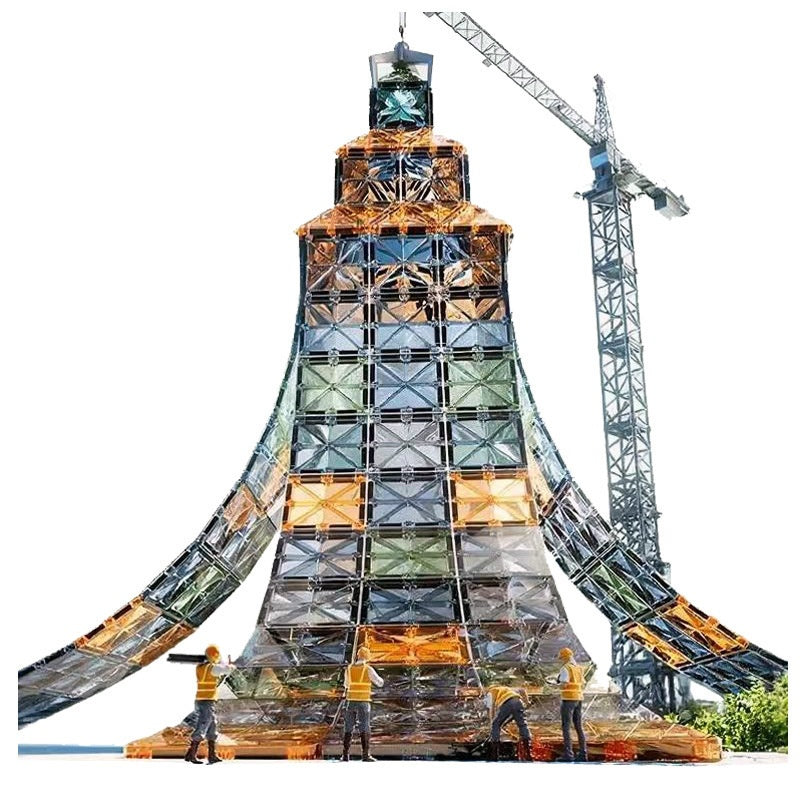 Creative Building Block Tower avec un jouet éducatif d'aimant puissant de Windows coloré