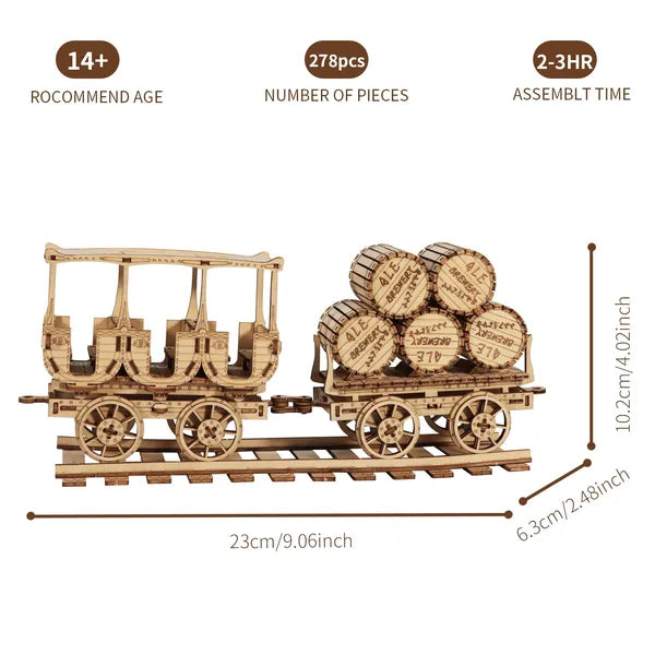 Puzzles en bois 3D Modèle de camion de vin Kits Brainteaser et Puzzle pour cadeau d'anniversaire de Noël