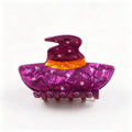 Clip de griffe de requin d'Halloween - Ghost Pumpkin Black Cat Print Hair Accessory for Women Girls P