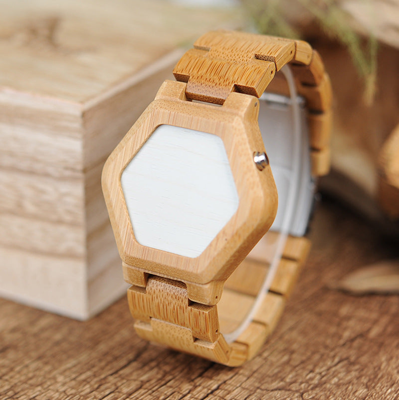 Montre analogique classique Quartz en bois