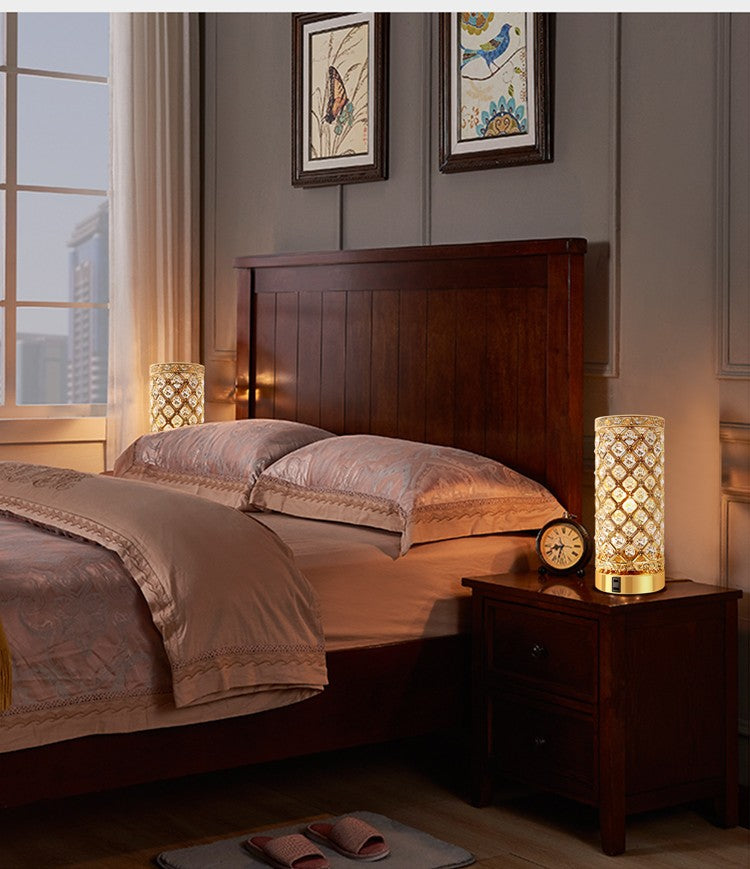 Lampe de bureau créative pour lit dans la chambre en cristal