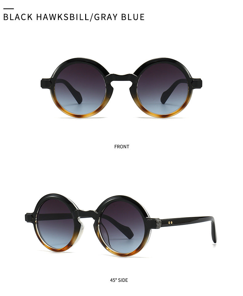 Lunettes de soleil européennes et américaines Retro Artistic Charm Style INS Lunettes de soleil rondes