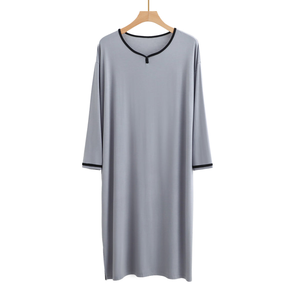 Long En-dessous du genou doux drapage peignoir pour hommes pajamas